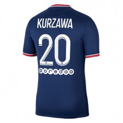 Camisola Paris Saint-Germain Layvin Kurzawa 20 Equipamento Primeiro 2021-2022 Manga Curta
